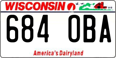 WI license plate 684OBA