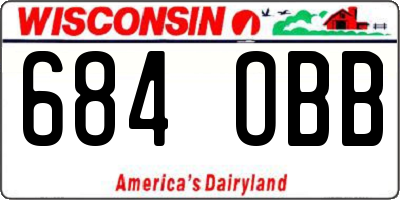 WI license plate 684OBB