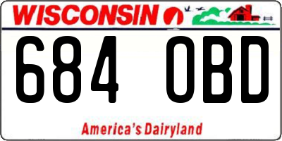 WI license plate 684OBD