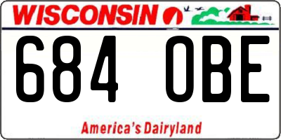 WI license plate 684OBE
