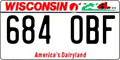 WI license plate 684OBF