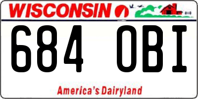 WI license plate 684OBI