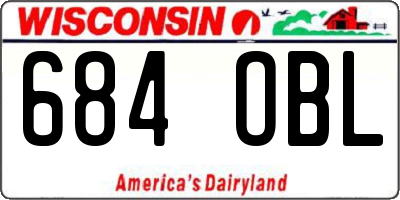 WI license plate 684OBL