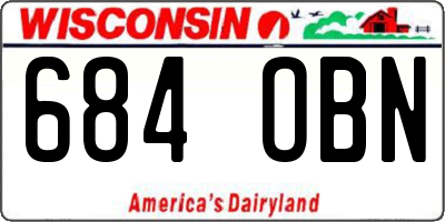 WI license plate 684OBN