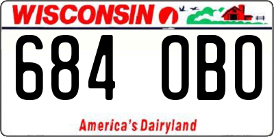 WI license plate 684OBO