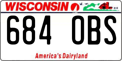 WI license plate 684OBS