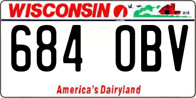 WI license plate 684OBV