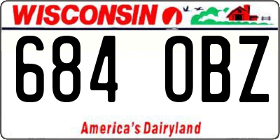 WI license plate 684OBZ