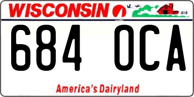 WI license plate 684OCA