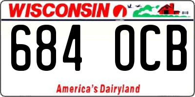 WI license plate 684OCB