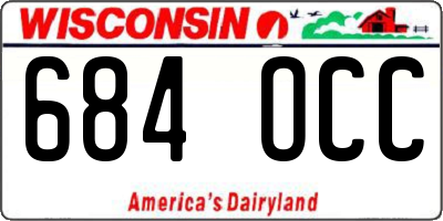 WI license plate 684OCC