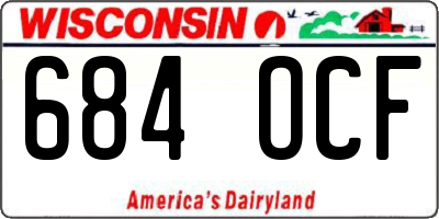 WI license plate 684OCF