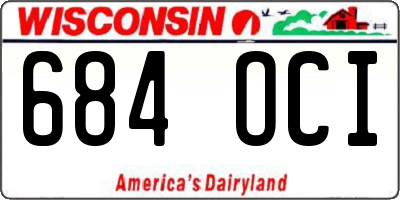 WI license plate 684OCI
