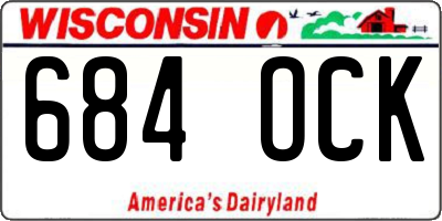 WI license plate 684OCK