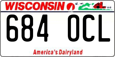 WI license plate 684OCL