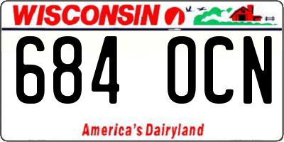 WI license plate 684OCN