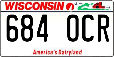 WI license plate 684OCR