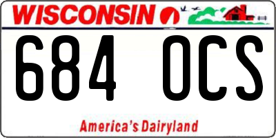 WI license plate 684OCS