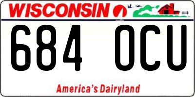 WI license plate 684OCU