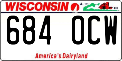 WI license plate 684OCW