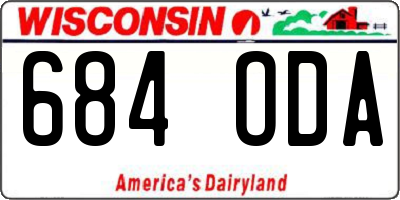 WI license plate 684ODA