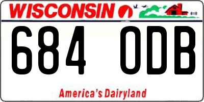 WI license plate 684ODB