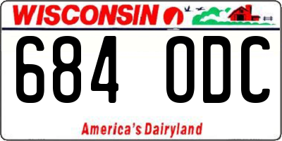 WI license plate 684ODC