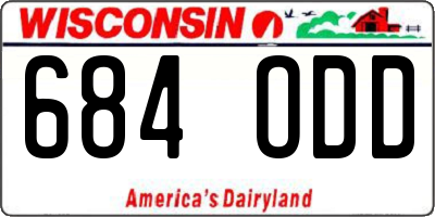 WI license plate 684ODD