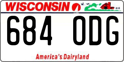 WI license plate 684ODG