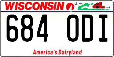 WI license plate 684ODI