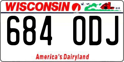 WI license plate 684ODJ