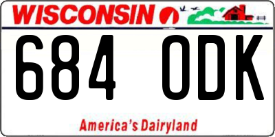 WI license plate 684ODK