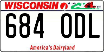WI license plate 684ODL