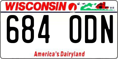 WI license plate 684ODN