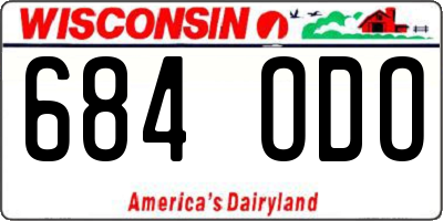 WI license plate 684ODO