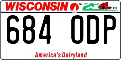 WI license plate 684ODP