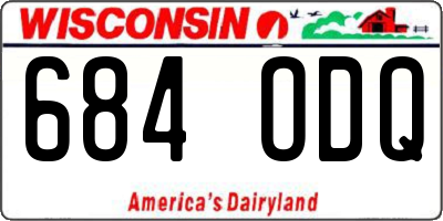 WI license plate 684ODQ