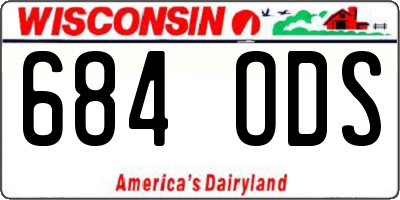 WI license plate 684ODS
