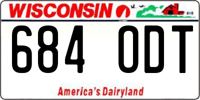 WI license plate 684ODT