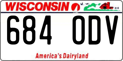 WI license plate 684ODV