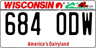WI license plate 684ODW