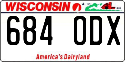 WI license plate 684ODX