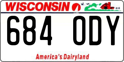 WI license plate 684ODY