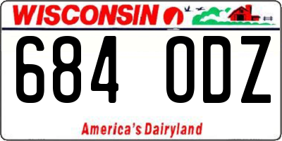 WI license plate 684ODZ