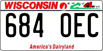 WI license plate 684OEC