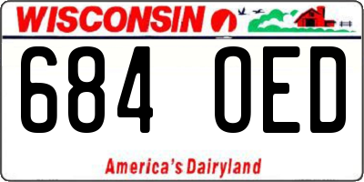 WI license plate 684OED