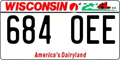WI license plate 684OEE