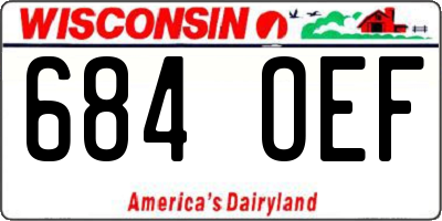 WI license plate 684OEF