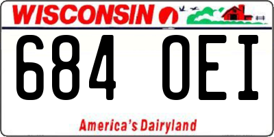 WI license plate 684OEI