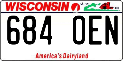 WI license plate 684OEN